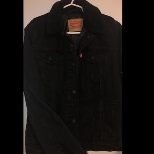 Levi  , Shearling Collar denim jacket
